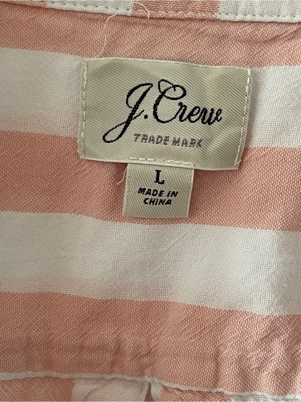 J. Crew Pink and White Striped Sleep Top